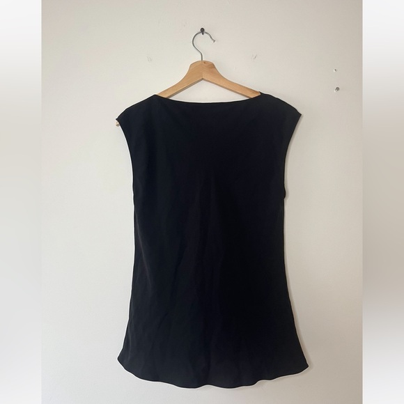 M.M.LAFLEUR TAILORED DRAPED BOAT NECK THE NORA TOP- ECO SOFT WAVE IN BLACK L - Picture 7 of 7